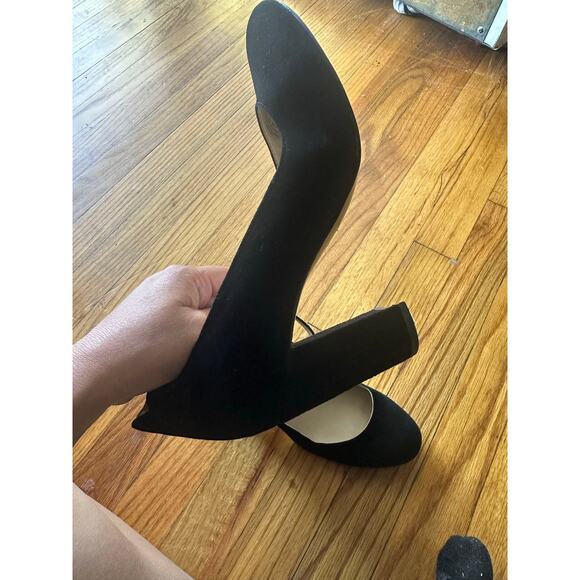 Marc Fisher Black Suede Leather Heels – 3.5" Ankle Strap - Picture 6 of 10